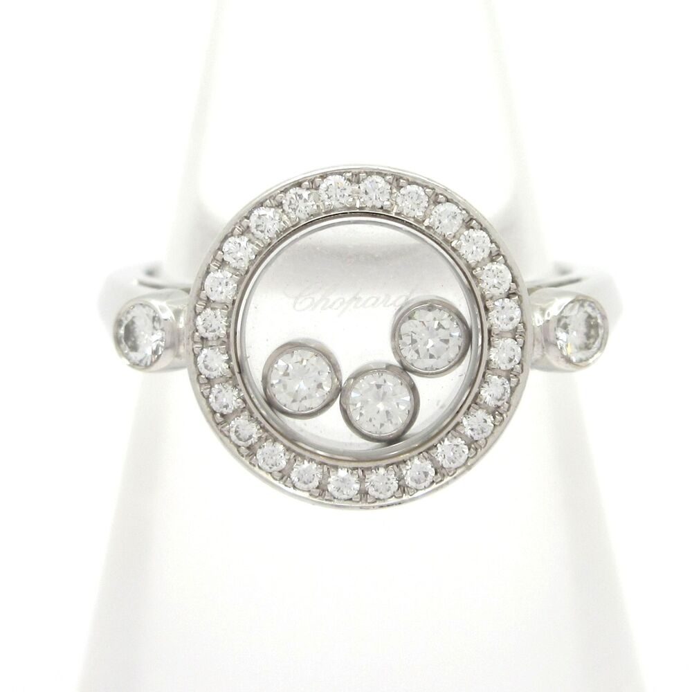 Chopard Happy Diamond Ring 82/3957/0 18K White Gold Diamond